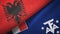 Albania and French Southern and Antarctic Lands two flags textile cloth