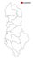 Albania map, black and white detailed outline regions of the country
