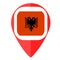 Albania national flag country pin marker