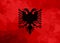Albania polygonal flag. Mosaic modern background. Geometric design