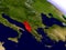Albania from space highlighted in red