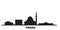 Albania, Tirana city skyline isolated vector illustration. Albania, Tirana travel black cityscape