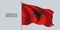 Albania waving flag on flagpole vector illustration