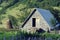 Albanian barn in mountain. Picturesque view.