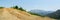 Albanian nature landscape. Sandy hills with rainwater sign on the soil