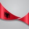 Albanian wavy flag. Vector illustration.