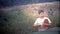 ALBANY, NY. USA - 1953: A child trying to play the new popular sport, ping pong!