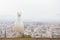 Albatross over background of panorama of Alicante Spain. City view from Mount Santa Barbara