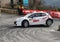 Albenga Italy - A Peugeot 207 super 2000 racing car on three wheels