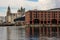 Albert Docks and buildings on the waterfront.