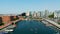 Albert Docks in the city of Liverpool - aerial view - travel photography