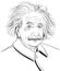 Albert Einstein cartoon portrait, vector