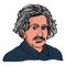 Albert Einstein vector.Einstein portrait drawing