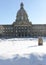 Alberta legislative grounds building, winter time
