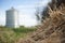 Alberta or Prairie Farm Field with Silo and Hay