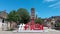 Albi giant letter in the street logo brand and text sign of Midi-Pyrenees city in Tarn