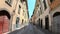 Albino, Bergamo, Italy. Time lapse driving through the streets of the city. Driving shot, vehicle point of view