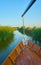 Albufera canal boats in El Palmar de Valencia Spain