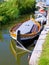 Albufera channel boats in el Palmar of Valencia