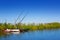 Albufera channel boats in el Palmar of Valencia