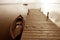 Albufera lake wetlands pier in Valencia Spain