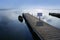 Albufera lake wetlands pier in Valencia Spain