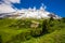 Albula pass road in Swiss Alps near Sankt Moritz