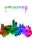 Albuquerque New Mexico Skyline Portrait Rainbow