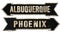 Albuquerque Phoenix Street Sign Grunge Arrow Metal Retro Vintage