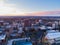 Albuquerque Sunset and Volcanoes Aerial View