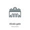 Alcala gate outline vector icon. Thin line black alcala gate icon, flat vector simple element illustration from editable monuments