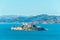 Alcatraz island in the city of san francisco california in the area of fishermans warf near beach in downtwn city