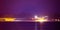 Alcatraz island and golden gate bridge in san francisco bay at n