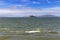 Alcatraz island landscape seen from far away on the San Francisco shore