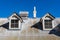 Alcatraz islands Military chapel with Guard house and Sally port and Eletric Repair shop from its side