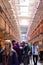 Alcatraz Prison B Block Prisoners cell area and some tourist and visitors inside the cellhouse building, San Francisco California