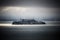 Alcatraz, San Francisco Bay, California, in fog