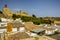 The Alcazaba of Antequera, Spain stands above the rooftops of the town