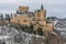 The Alcazar of Segovia in winter. One of the most famous castles in Europe