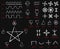 Alchemical Signs. Slavic amulets symbols. Solar symbols. Swastika. Thunderous sign. Kolovrat and Crosses. Mega Set. Vector illustr