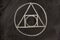 Alchemy symbol on a blackboard