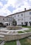 Alcobaca, 20th July: Panorama of Praca da Republica from Downtown of Alcobaca in Portugal