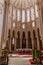 Alcobaca, Portugal - July 17, 2017: Altar or Main Chapel, ambulatory and apse of Monastery of Santa Maria de Alcobaca Abbey.