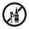 Alcohol allergy glyph black icon. Healthy lifestyle. Alcohol intolerance. Pictogram for web page, mobile app, promo