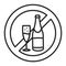 Alcohol allergy line black icon. Healthy lifestyle. Alcohol intolerance. Pictogram for web page, mobile app, promo