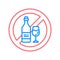 Alcohol allergy line color icon. Beverage intolerance. Non alcohol, sober. Healthy lifestyle. Sign for web page, mobile app,