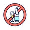 Alcohol allergy line color icon. Healthy lifestyle. Alcohol intolerance. Pictogram for web page, mobile app, promo