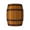 Alcohol barrel, drink container, wooden keg icon isolated on white background. Barrel for wine, rum, beer or gunpowder.