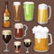 Alcohol beer vector illustration refreshment brewery and party dark beverage mug frosty craft drink.