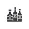 Alcohol beverage bottles icon vector, filled flat sign, solid pictogram isolated on white.